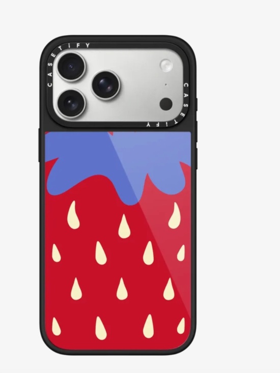 Casetify Other - 17 Pro Max Casetify Red Blue Strawberry Print Phone Case